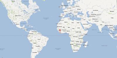 라이베리아에 위치하는 세계 지도
